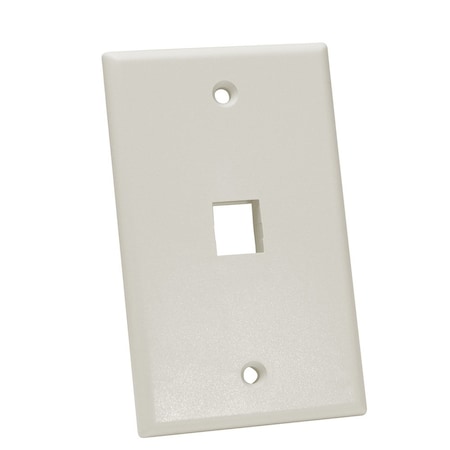 Quest Technology International Keystone Wall Plate, Single-Gang - 1 Port, Lt Almond NFP-1012